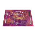 thumbnail image 1 of XMXT Woven Placemats Set of 6, Halloween Decoration Pumpkin Illustration Stain Resistant Table Runner Anti-Skid Place Mats for Dining Table, 12 x 18 inches, 1 of 6