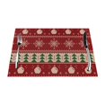 thumbnail image 1 of XMXT Woven Placemats Set of 4, Christmas Knit Prints Stain Resistant Table Runner Anti-Skid Place Mats for Dining Table, 12 x 18 inches, 1 of 6