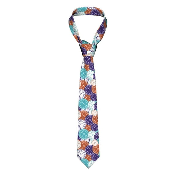 XMXY Abstract Coloured Seamless Clocks Men'S Necktie Ties , Formal Bussiness Wedding Party Printed Tie