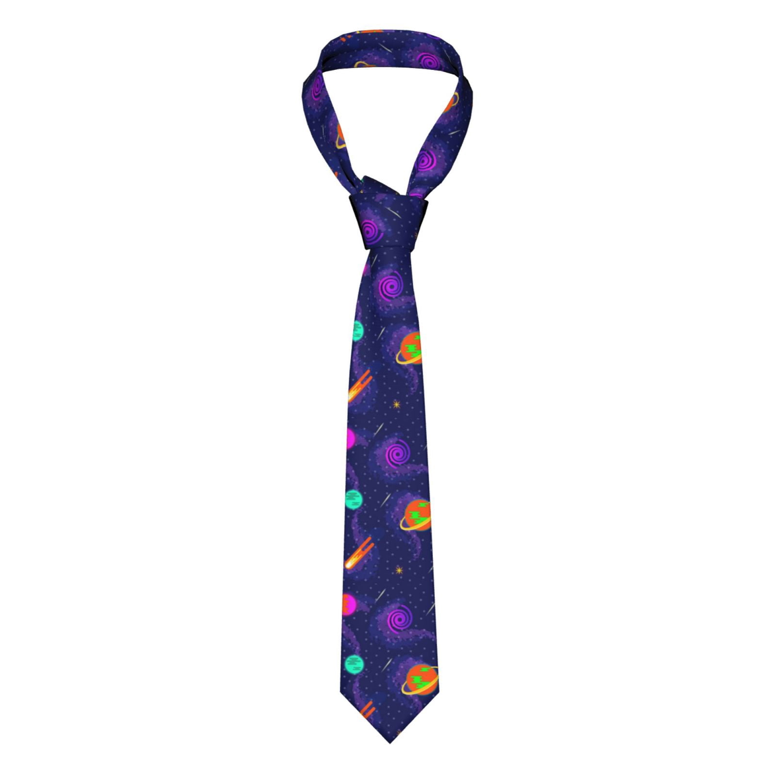 XMXY Arcade Carpet Neon Mens Necktie Ties , Planets Illustrator