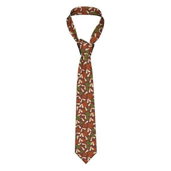 XMXY Autumn Seamless Leaf Maple Men'S Necktie Ties , Formal Bussiness Wedding Party Printed Tie