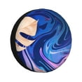 thumbnail image 1 of XMXY Blue Fluid Art Psychedelic Leaf Spare Tire Cover, Universal Waterproof Cover for Jeep RV Tire Wheel Protection, 15 inch, 1 of 8