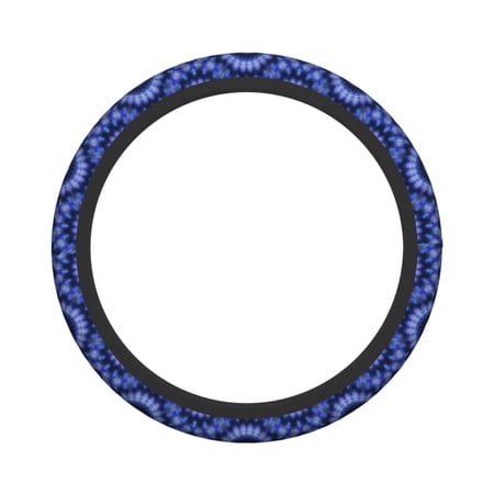 XMXY Car Steering Wheel Cover, Blue Mandala Fractal Non-Slip Jeep Truck Universal Elastic Steering Wheel Protector 15 inch