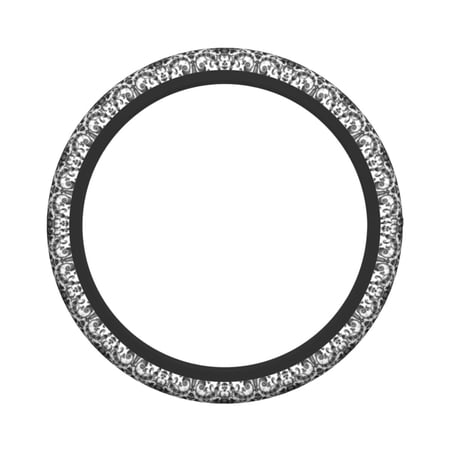 XMXY Car Steering Wheel Cover, Flowers Floral Line Non-Slip Jeep Truck Universal Elastic Steering Wheel Protector 15 inch