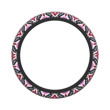 XMXY Car Steering Wheel Cover, Flowers Non-Slip Jeep Truck Universal Elastic Steering Wheel Protector 15 inch