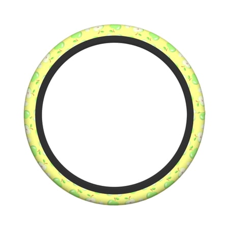 XMXY Car Steering Wheel Cover, Green Apples Pattern Non-Slip Jeep Truck Universal Elastic Steering Wheel Protector 15 inch