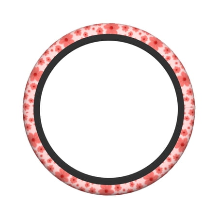 XMXY Car Steering Wheel Cover, Pink Floral Non-Slip Jeep Truck Universal Elastic Steering Wheel Protector 15 inch