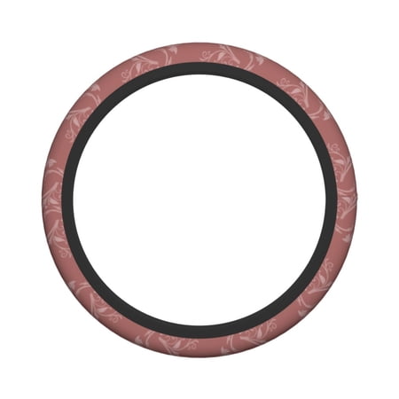XMXY Car Steering Wheel Cover, Pink Leave Design Non-Slip Jeep Truck Universal Elastic Steering Wheel Protector 15 inch