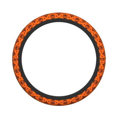 XMXY Car Steering Wheel Cover, Pumpkin Background Non-Slip Jeep Truck Universal Elastic Steering Wheel Protector 15 inch