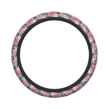 XMXY Car Steering Wheel Cover, Rough Seas Waves Non-Slip Jeep Truck Universal Elastic Steering Wheel Protector 15 inch
