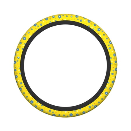 XMXY Car Steering Wheel Cover, Spring Nature Flowers Non-Slip Jeep Truck Universal Elastic Steering Wheel Protector 15 inch