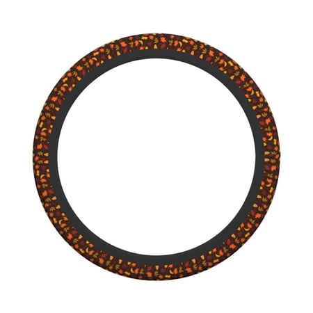 XMXY Car Steering Wheel Cover, Thanksgiving Maple Non-Slip Jeep Truck Universal Elastic Steering Wheel Protector 15 inch