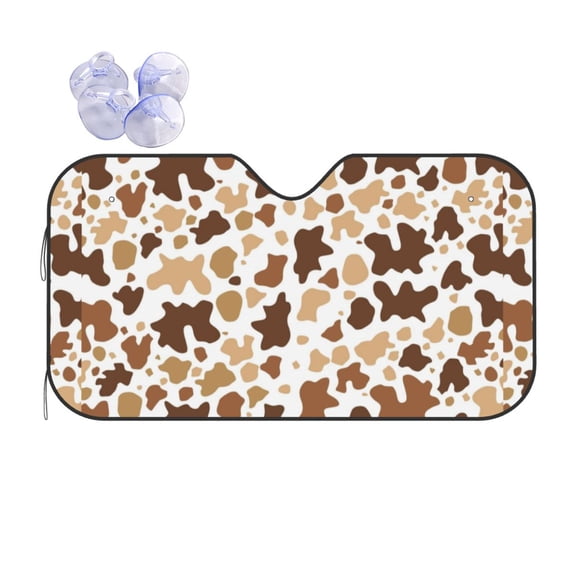 XMXY Car Sun Shade Windshield, Brown Tan Seamless Print Automotive Front Window Sun Visor for Cars SUV Trucks, Medium Size