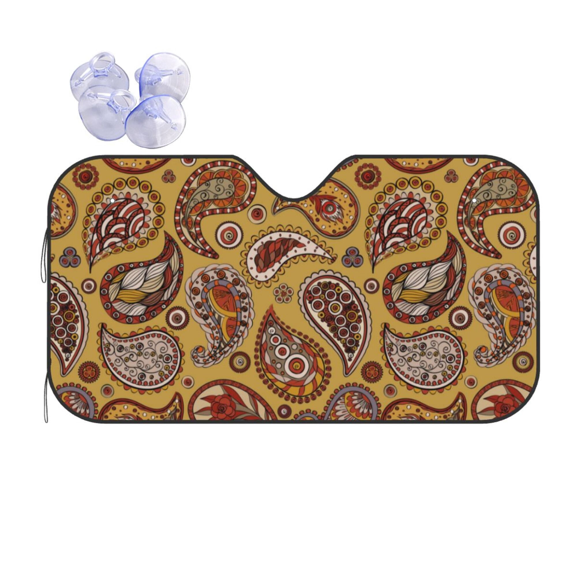 Colorful Butterfly Car Mirror Cover – Swirl Print Auto Rearview Mirror Decor For SUV, Van, Car Interior (Floral, 90s Style)