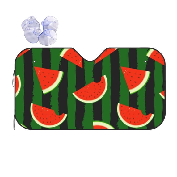 XMXY Car Sun Shade Windshield, Watermelon Fruit Green Background Automotive Front Window Sun Visor for Cars SUV Trucks, Medium Size