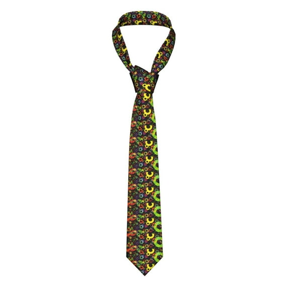 XMXY Colorful Circles Rings Mens Necktie Ties , Modern Formal Bussiness Wedding Party Printed Tie