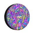 thumbnail image 1 of XMXY Crying Girl Swirl Psychedelic Spare Tire Cover, Universal Waterproof Cover for Jeep RV Tire Wheel Protection, 16 inch, 1 of 8