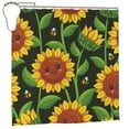 thumbnail image 1 of XMXY Cute Sunflowers Floral Bee Long Shower Curtains, Waterproof Weighted Thick Bathroom Curtain with 12 Iron Hook, 72x72 Inch, 1 of 9