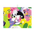 thumbnail image 1 of XMXY Dish Drying Mat for Kitchen Counter, Abstract Face Portrait Art Absorbent Coffee Cup Dishes Rack Drainer Mats, 18x24 Inches, 1 of 9