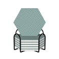 thumbnail image 1 of XMXY Drink Coasters with Holder for Coffee Table, Abstract Labyrinthine Game Style Absorbent Ceramic Cups Coaster Sets 6 Pack, 4 Inches Hexagon, 1 of 9