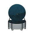 thumbnail image 1 of XMXY Drink Coasters with Holder for Coffee Table, Blue Rainy Season Absorbent Ceramic Cups Coaster Sets 6 Pack, 4 Inches Round Shape, 1 of 9