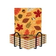 thumbnail image 1 of XMXY Drink Coasters with Holder for Coffee Table, Forest Cartoon Leaves Absorbent Ceramic Cups Coaster Sets 6 Pack, 4 Inches Square, 1 of 9