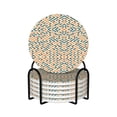 thumbnail image 1 of XMXY Drink Coasters with Holder for Coffee Table, Geometric Endless Labyrinthine Absorbent Ceramic Cups Coaster Sets 6 Pack, 4 Inches Round Shape, 1 of 9