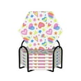 thumbnail image 1 of XMXY Drink Coasters with Holder for Coffee Table, Heart Love Rainbow Valentine Absorbent Ceramic Cups Coaster Sets 6 Pack, 4 Inches Hexagon, 1 of 9