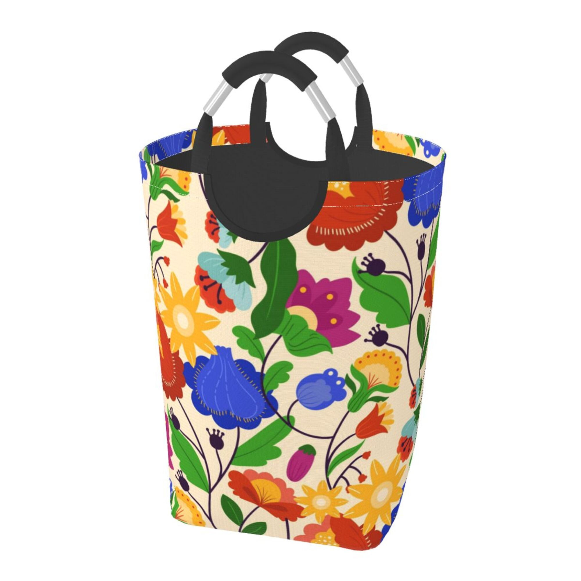 Orange Hawaiian Palm Tree Print Laundry Basket