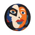 thumbnail image 1 of XMXY Face Patchwork Abstract Art Spare Tire Cover, Universal Waterproof Cover for Jeep RV Tire Wheel Protection, 14 inch, 1 of 8