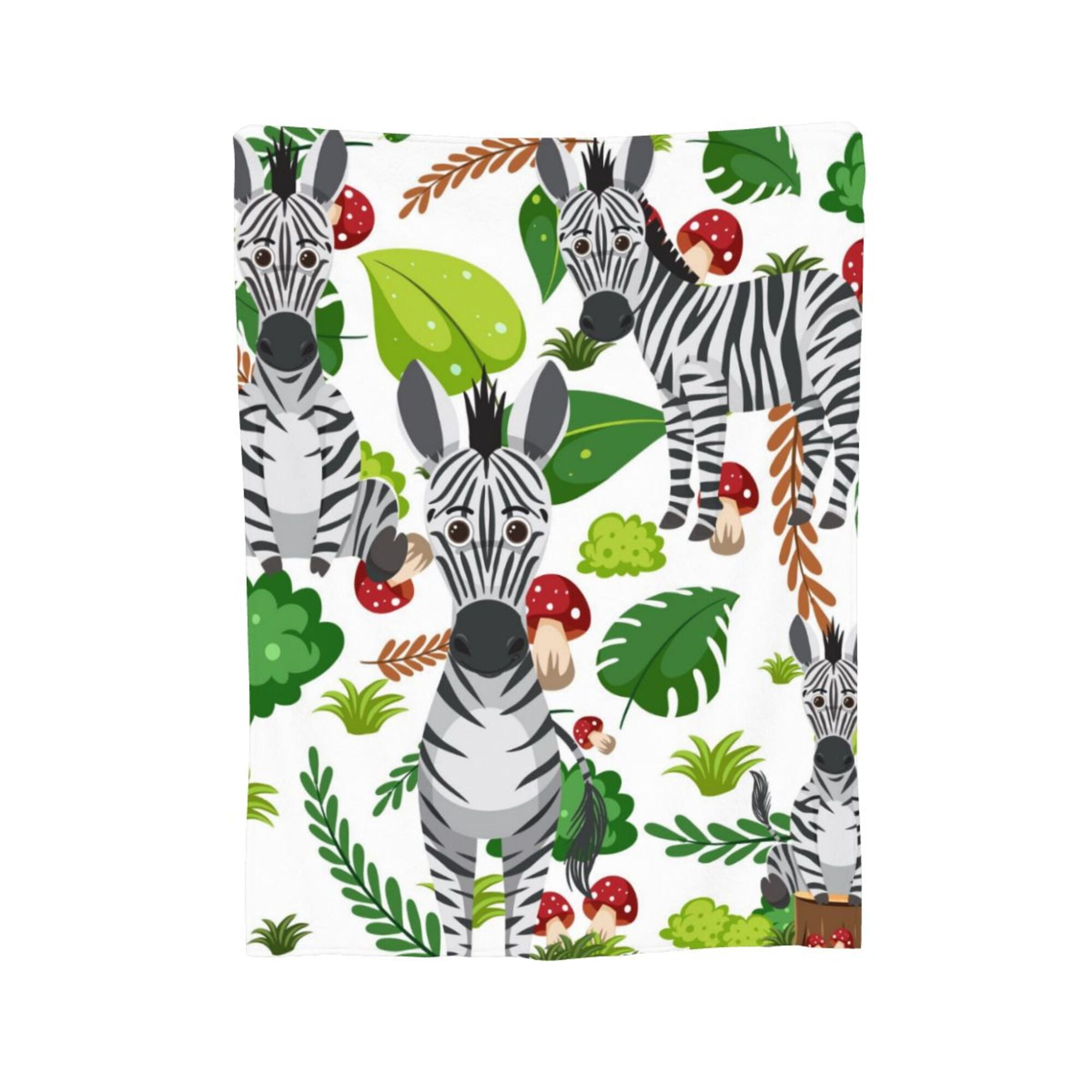 XMXY Fleece Throw Blanket for Couch, Cute Zebra Cartoon Drawing