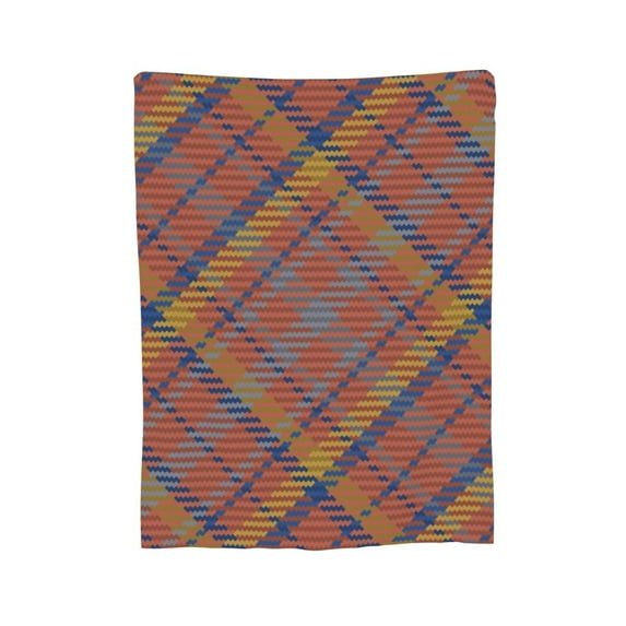 XMXY Fleece Throw Blanket for Couch, Orange Diagonal Striped Plaid Lightweight Plush Fuzzy Cozy Soft Bed Blankets and Throws for Sofa, 60"x50" inches