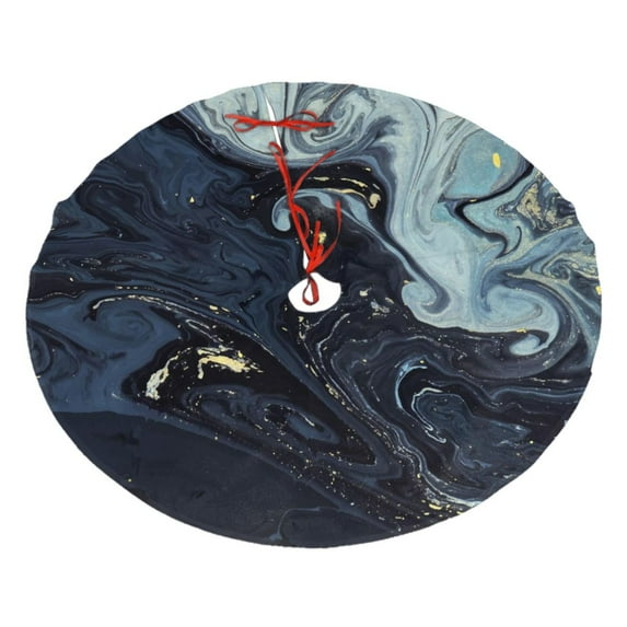 XMXY Halloween Christmas Tree Skirt, Abstract Blue Splash Art Holiday Party Indoor Decorations Ornaments, 36" Inch
