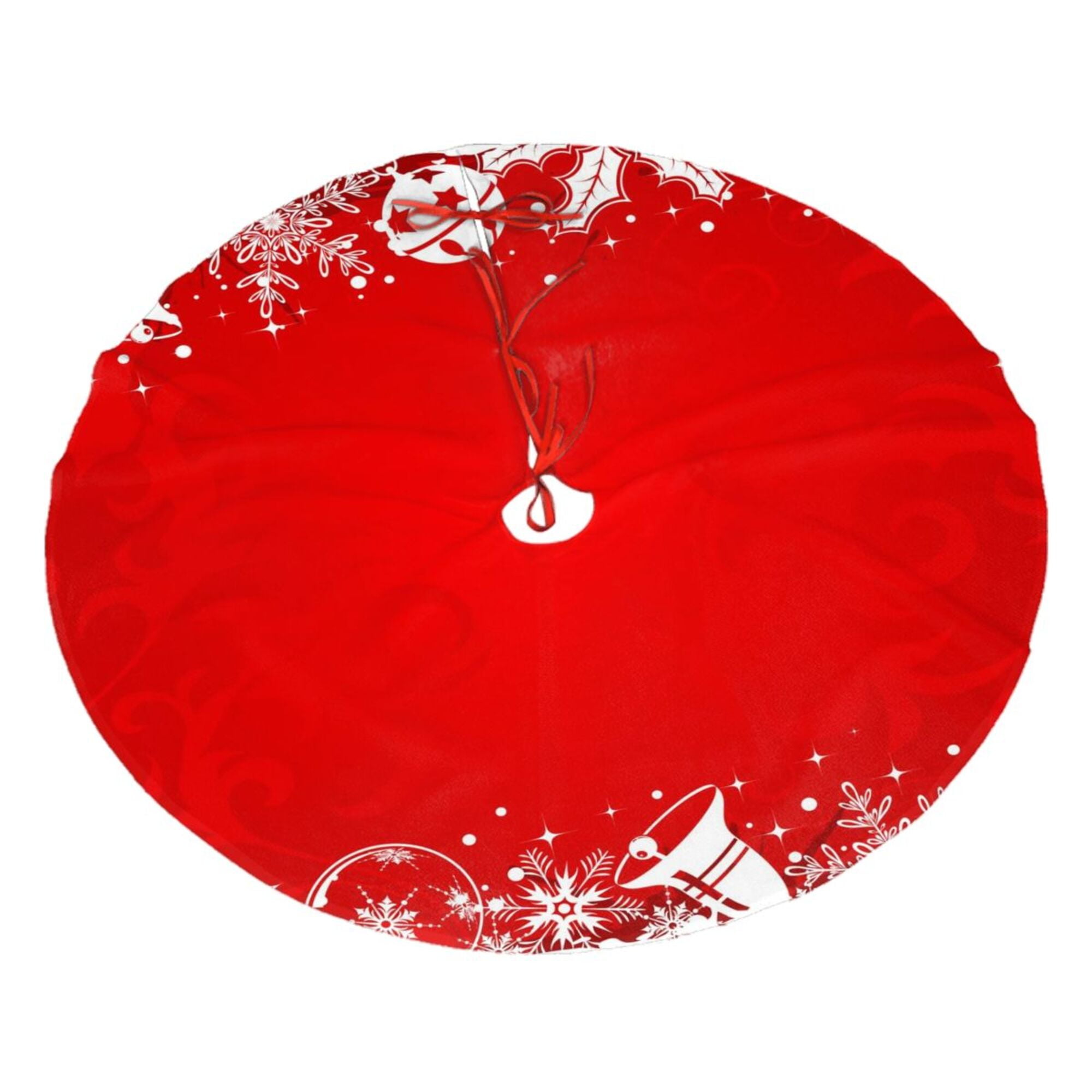 XMXY Halloween Christmas Tree Skirt, Christmas Floral Red Elegant