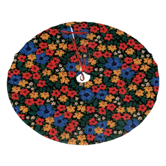 XMXY Halloween Christmas Tree Skirt, Daiory Flowers Holiday Party Indoor Decorations Ornaments, 30 Inch
