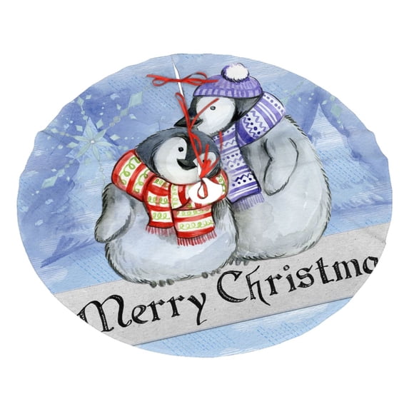XMXY Halloween Christmas Tree Skirt, Merry Christmas Penguin Holiday Party Indoor Decorations Ornaments, 48" Inch