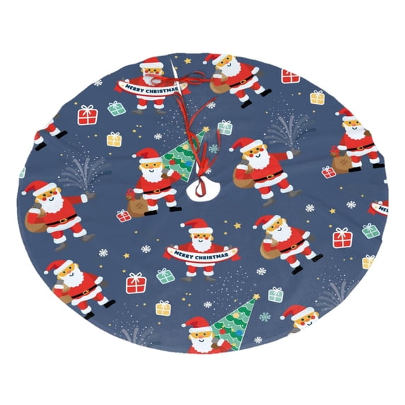 XMXY Halloween Christmas Tree Skirt, Red Santa Gift Holiday Party Indoor Decorations Ornaments, 36" Inch