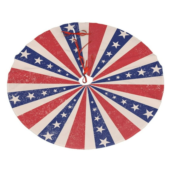XMXY Halloween Christmas Tree Skirt, Retro Burst Stars Patriotic Holiday Party Indoor Decorations Ornaments, 48 Inch