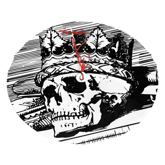 XMXY Halloween Christmas Tree Skirt, Skull With Crown Holiday Party Indoor Decorations Ornaments, 48 Inch
