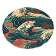 thumbnail image 1 of XMXY Halloween Christmas Tree Skirt, Vintage Japanese Crashing Wave Holiday Party Indoor Decorations Ornaments, 36 Inch, 1 of 5