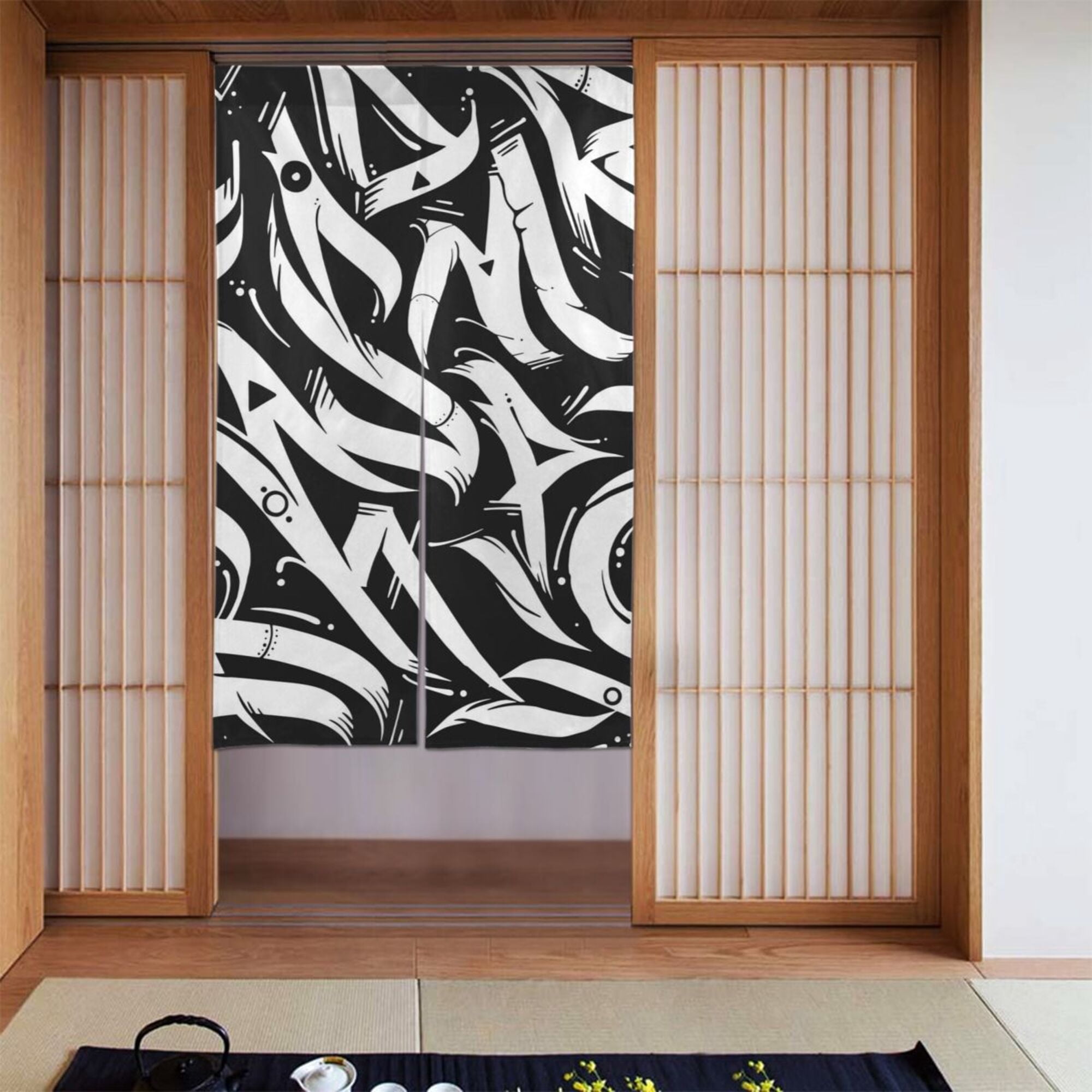 GIBZ Personalized Japanese Noren Doorway Curtain With Photo Picture