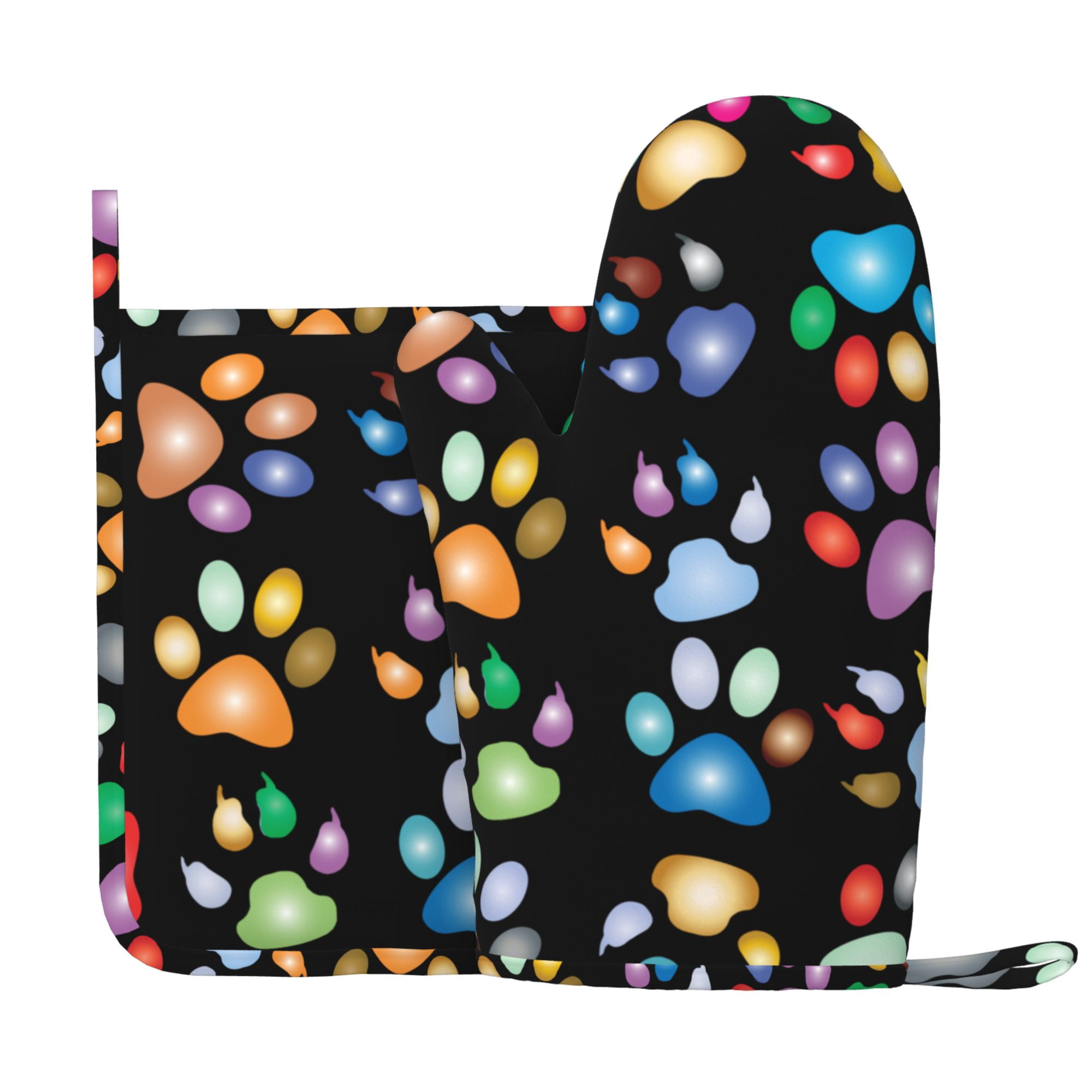 Cute Cow Print Oven Mitts & Pot Holder Set – Double-Layer Heat Resistant Gloves For Baking, Cooking & BBQ
