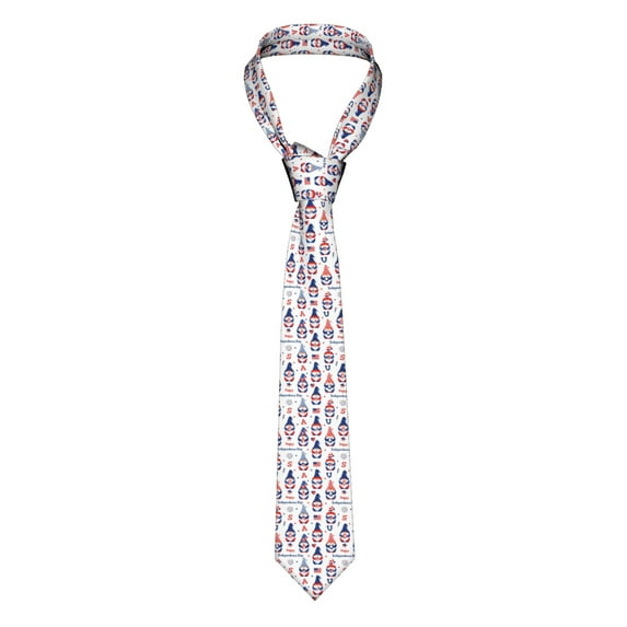 XMXY Patriotic Cartoon Gnome Men'S Necktie Ties , Formal Bussiness Wedding Party Printed Tie