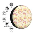 thumbnail image 1 of XMXY Pink Cartoon Rainbow Spare Tire Cover, Universal Waterproof Cover for Jeep RV Tire Wheel Protection, 15 inch, 1 of 7