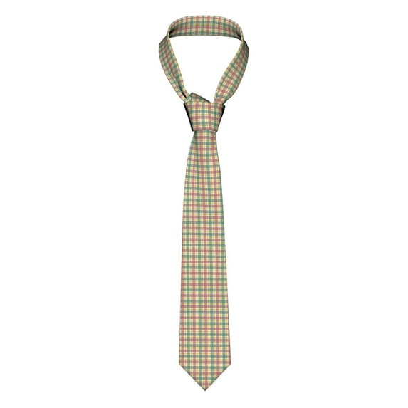 XMXY Red Green Plaid Check Mens Necktie Ties , Christmas Xmas\r\n Formal Bussiness Wedding Party Printed Tie