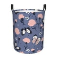 thumbnail image 1 of XMXY Round Laundry Basket Organizer, Purple Cartoon Butterfly Waterproof Collapsible Dirty Clothes Basket Laundry Hamper, Medium Size, 1 of 8