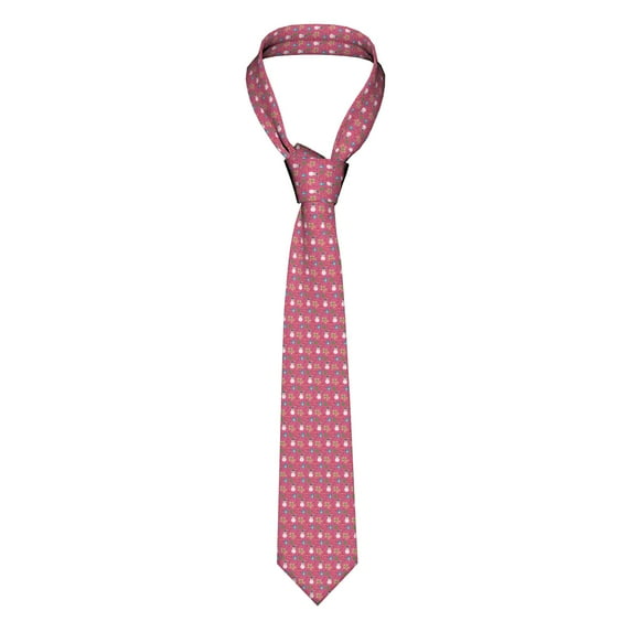 XMXY Snowman Christmas Pink Tree Men'S Necktie Ties , Formal Bussiness Wedding Party Printed Tie