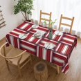 thumbnail image 1 of XMXY Table Cloth Rectangle Table, Abstract Woven Red Stripes Dining Table Cover Waterproof Washable Outdoor Tablecloth, 54 X 72 Inch, 1 of 8