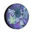 thumbnail image 1 of XMXY Tropical Purple Leaves Spare Tire Cover, Universal Waterproof Cover for Jeep RV Tire Wheel Protection, 14 inch, 1 of 8