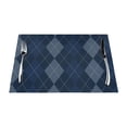 thumbnail image 1 of XMXY Woven Placemats Set of 6 PCS, Diagonal Blue Geometric Rhombus Table Mats Washable Heat Resistant Placemats, 1 of 6
